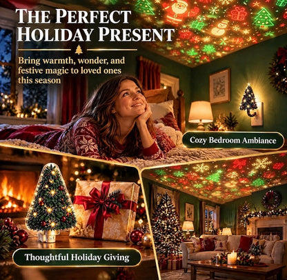 Christmas Tree Projector Night Light – USB Bendable, 6+ Holiday Patterns